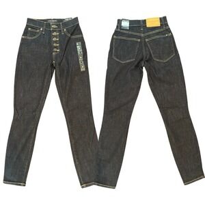 Lucky Brand Women's High Rise Skinny Jeans, Dark Wash Blue Denim, Button Fly